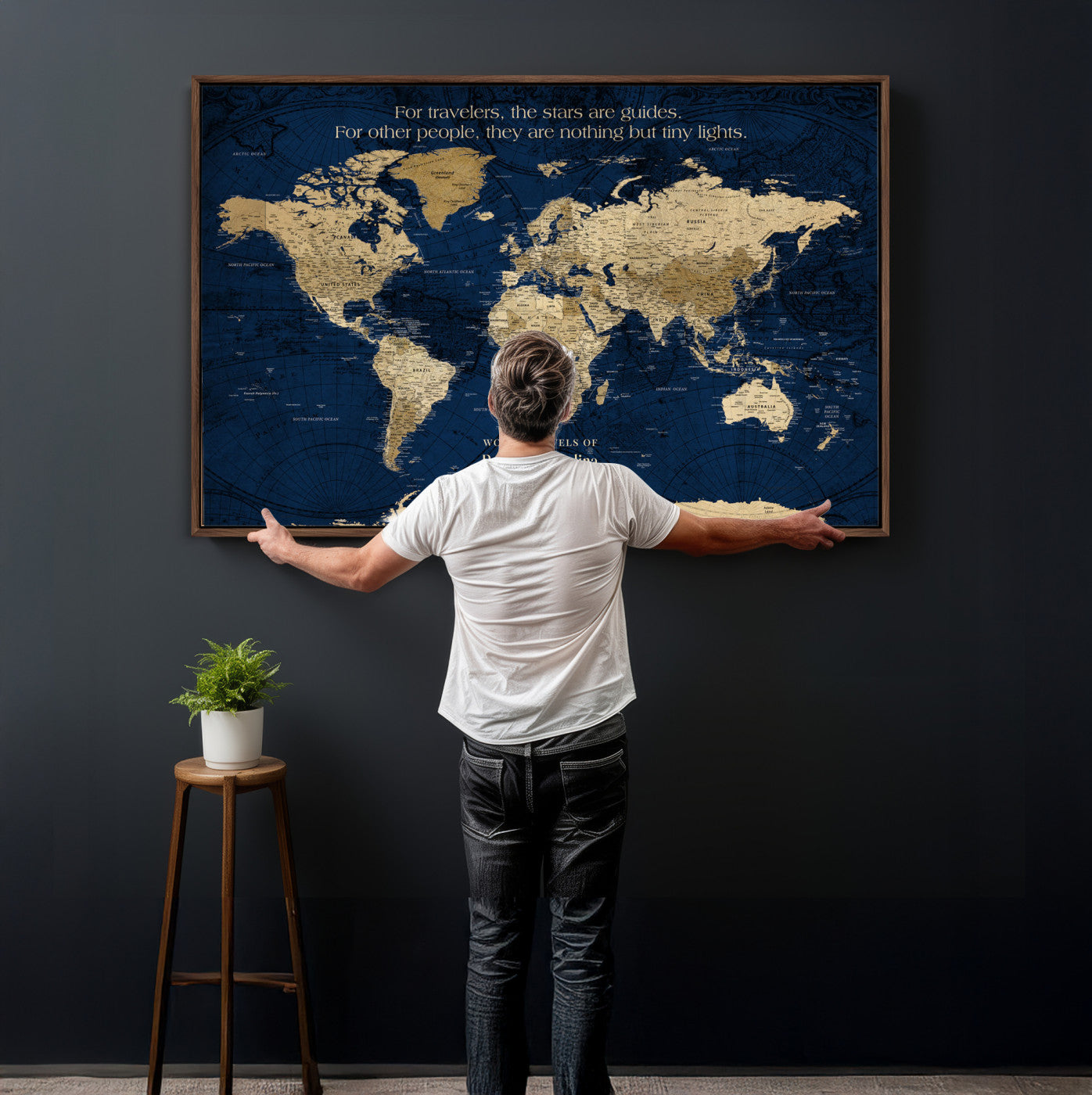 12665245-MGV-FC-36X24 - Personalized Push Pin World Map Wall Art Canvas Print with Pins – Customize  Travel Tracker Map for Home and Office Décor