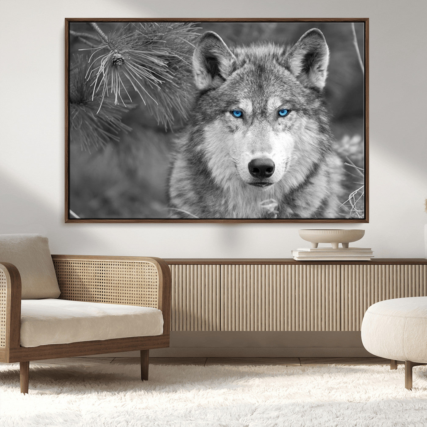 MGV-FC-36X24 - Wild Wolf Blue Eye Wall Art Canvas Print