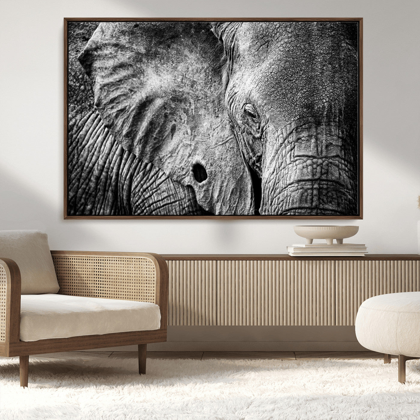 MGV-FC-36X24 - Wild Old Elephant Wall Art Canvas Print