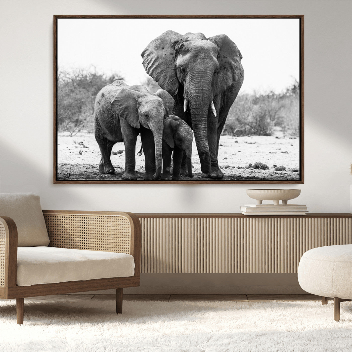 MGV-FC-36X24 - Elephant Family Africa Wall Art Canvas Print