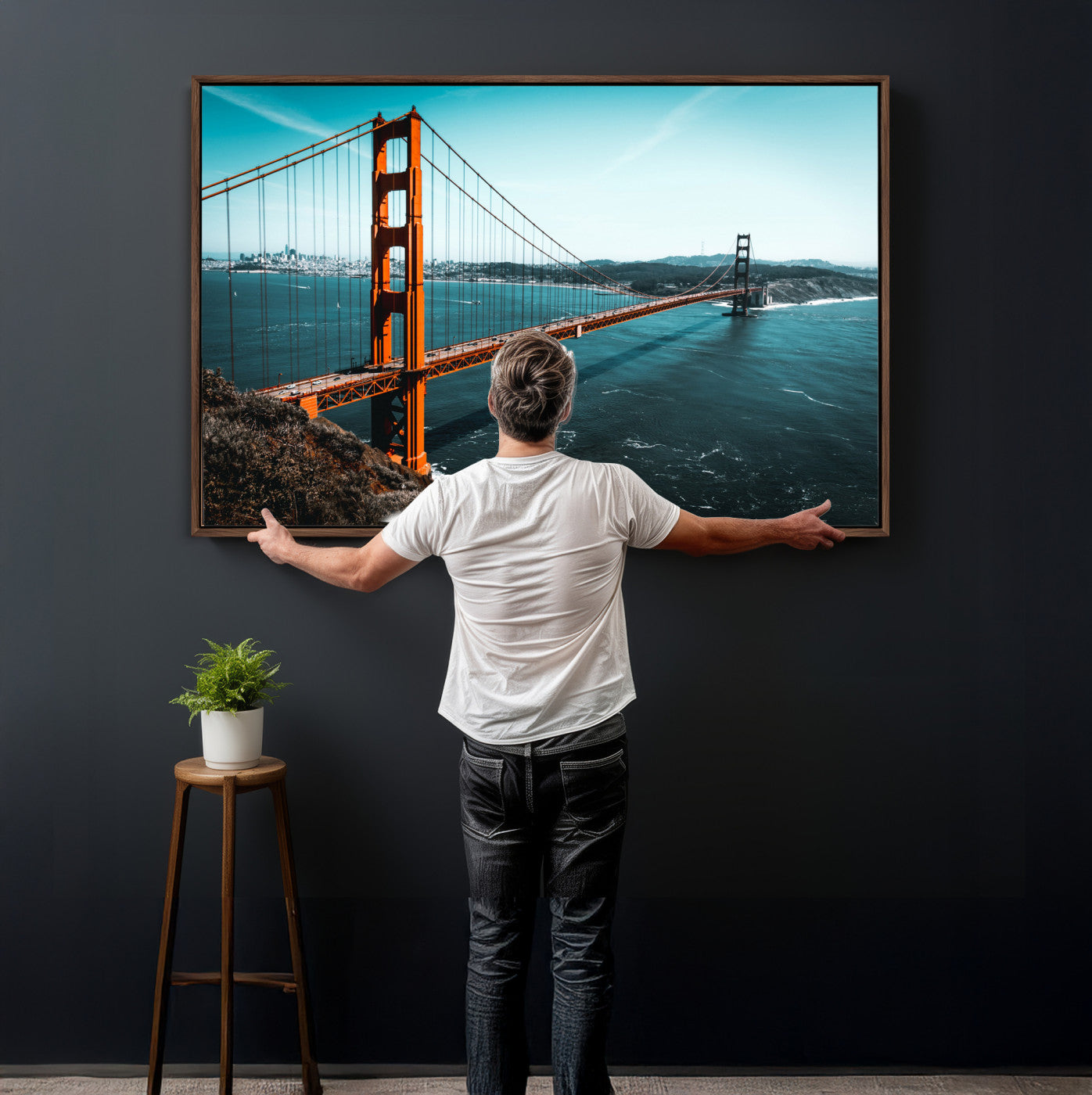 73996404-MGV-CV-36X24 - Golden Gate Bridge Wall Art Canvas Print – San Francisco Landmark Photography Artwork Print for Living Room, Office, and Modern Decor