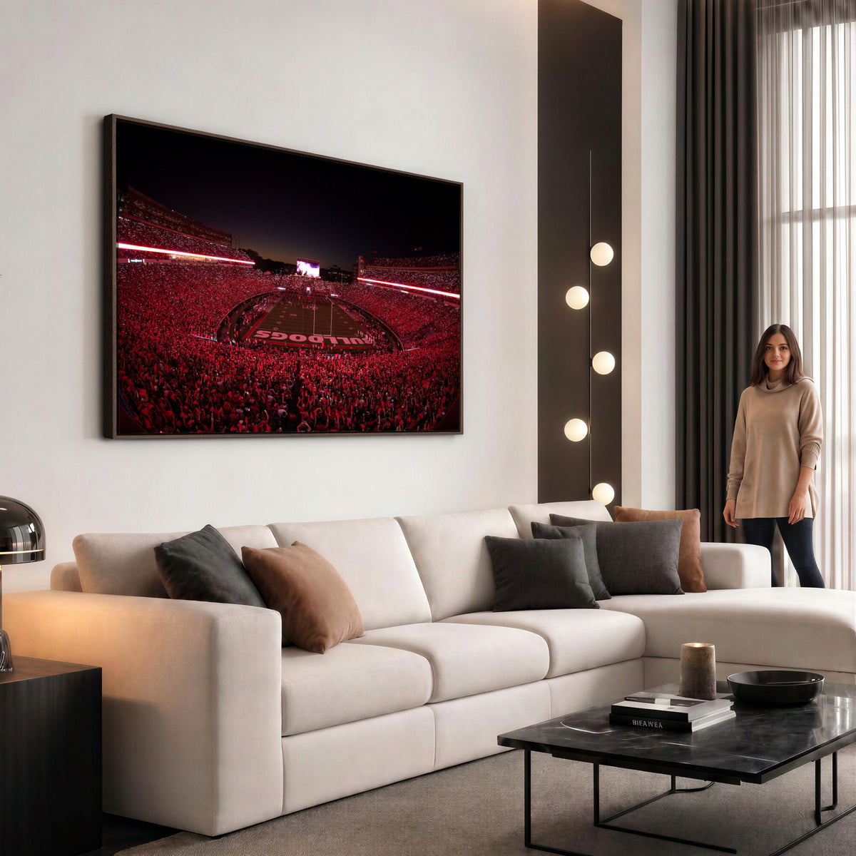 76277124-MGV-CV-36X24 - Sanford Stadium Wall Art Canvas Print – Georgia Bulldogs Football Artwork Print for Home, Office, and Sports Room Decor