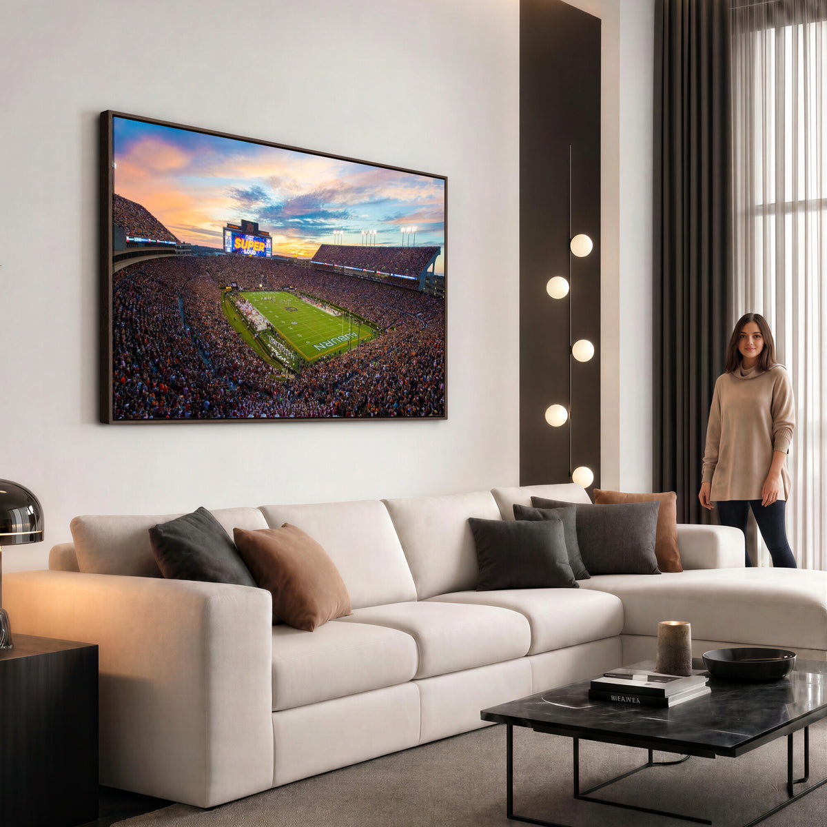 75203764-MGV-CV-36X24 - Jordan-Hare Stadium Auburn Tigers Football Stadium Canvas Wall Art