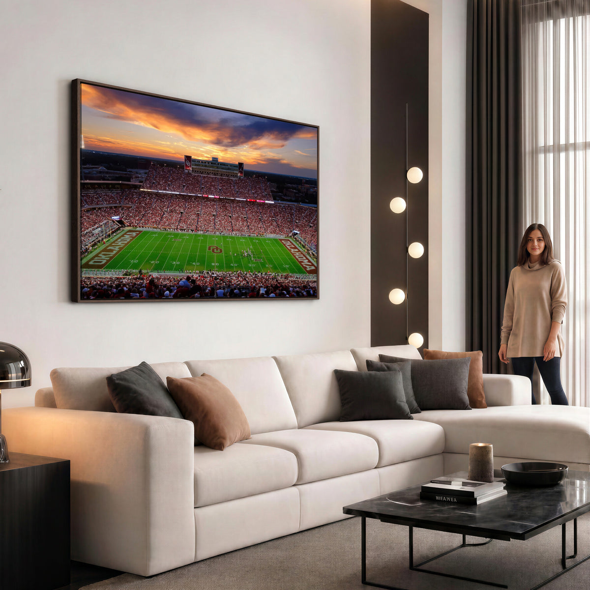 51457497-MGV-CV-36X24 - Oklahoma Sooners Stadium Wall Art Canvas Print, College Football Decor