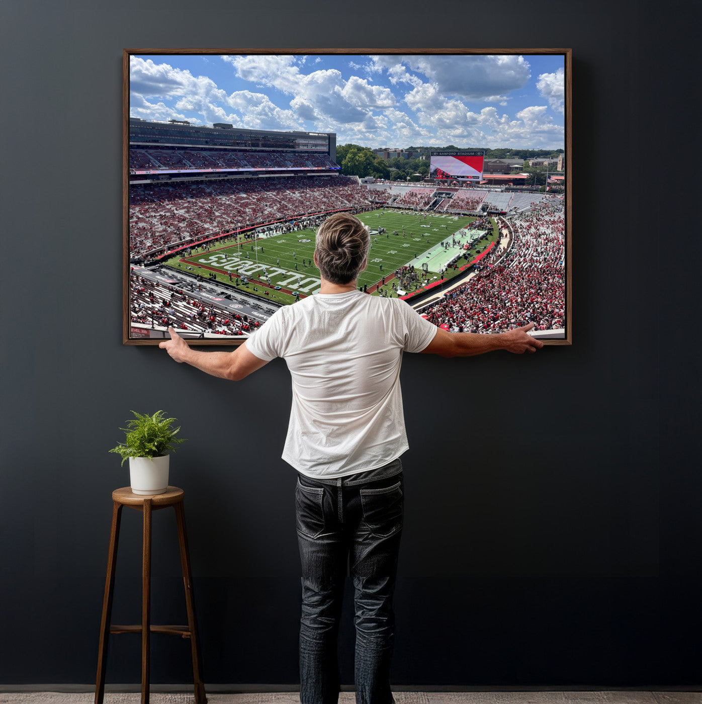 10665453-MGV-CV-36X24 - Georgia Bulldogs Stadium Wall Art Canvas Print, Sanford Stadium Football Field Panorama, College Football Game Day Wall Decor
