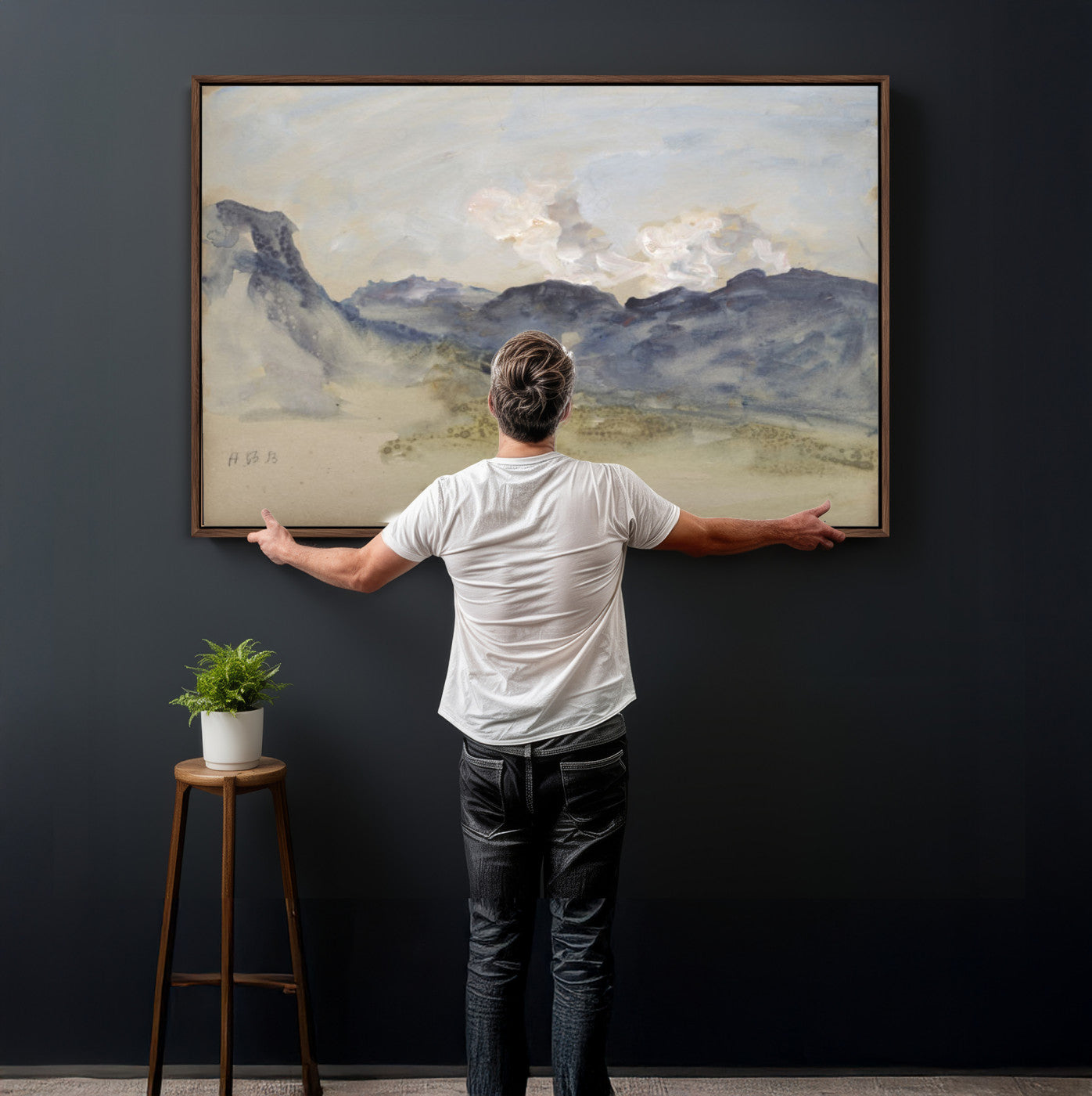 14644686-MGV-CV-36X24 - Alps Hercules Brabazon Brabazon Abstract Wall Art Canvas Print for Modern Home Decor