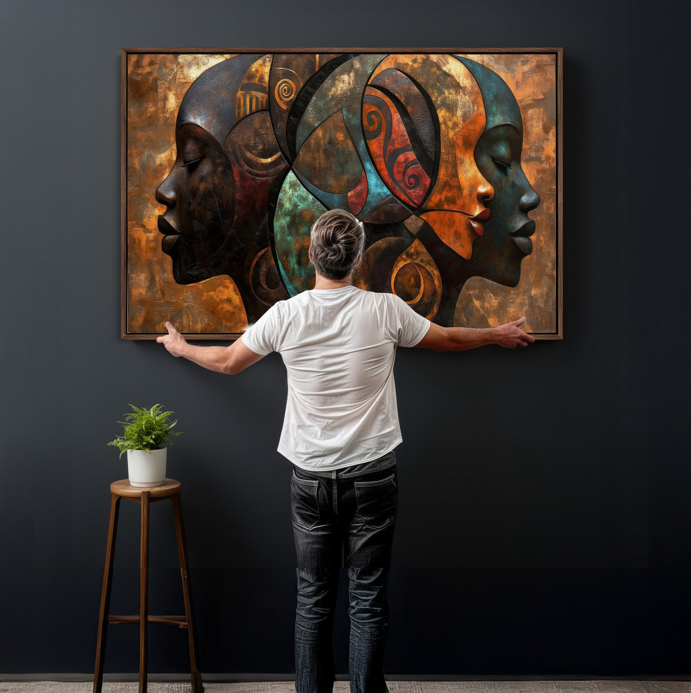 81517886-MGV-CV-36X24 - Abstract Afro American Women Wall Art Canvas Print