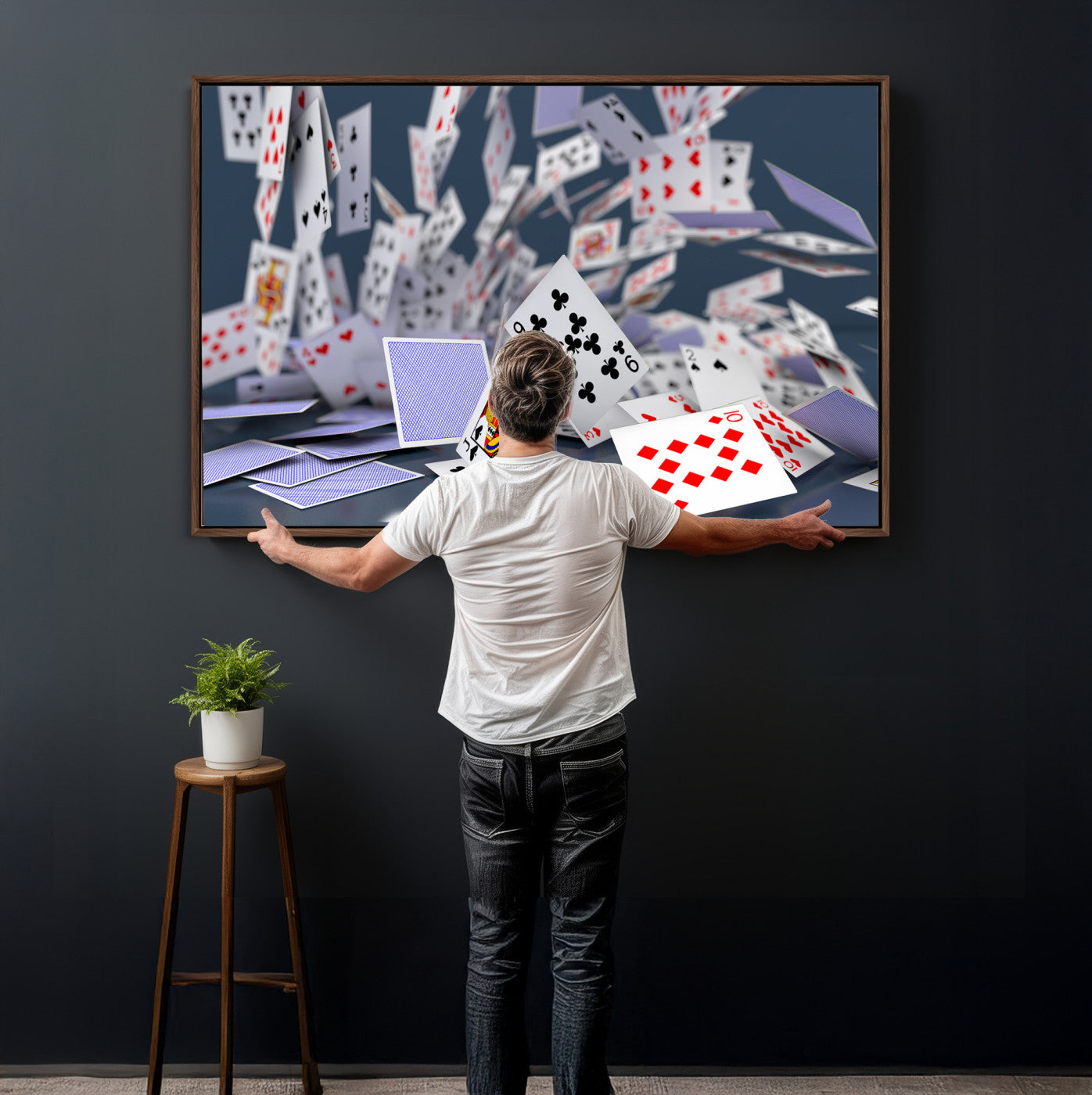 66392185-MGV-CV-36X24 - Playing Cards Canvas Wall Art | Casino Game Room Decor, Poker Decor Art