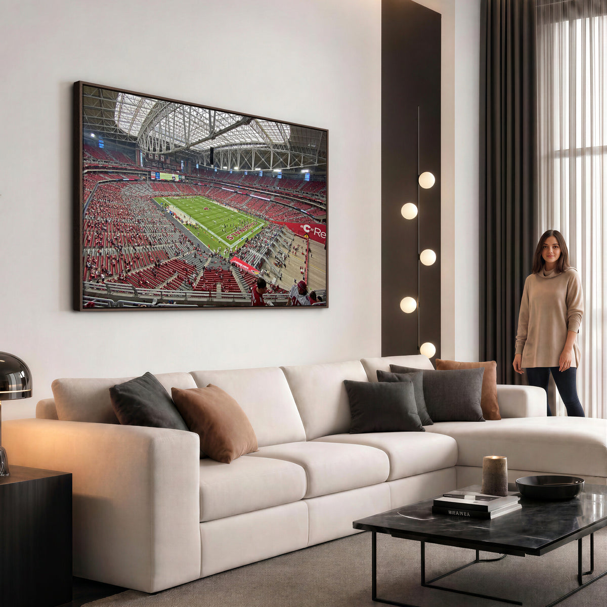 30579717-MGV-CV-36X24 - State Farm Stadium Canvas Wall Art, Arizona Cardinals Football Stadium Print, Glendale NFL Arena Panorama Artwork