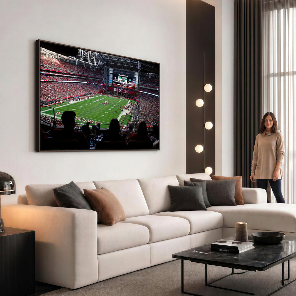 84196298-MGV-CV-36X24 - State Farm Stadium Canvas Wall Art, Arizona Cardinals Football Stadium Print, Glendale NFL Arena Photography Artwork
