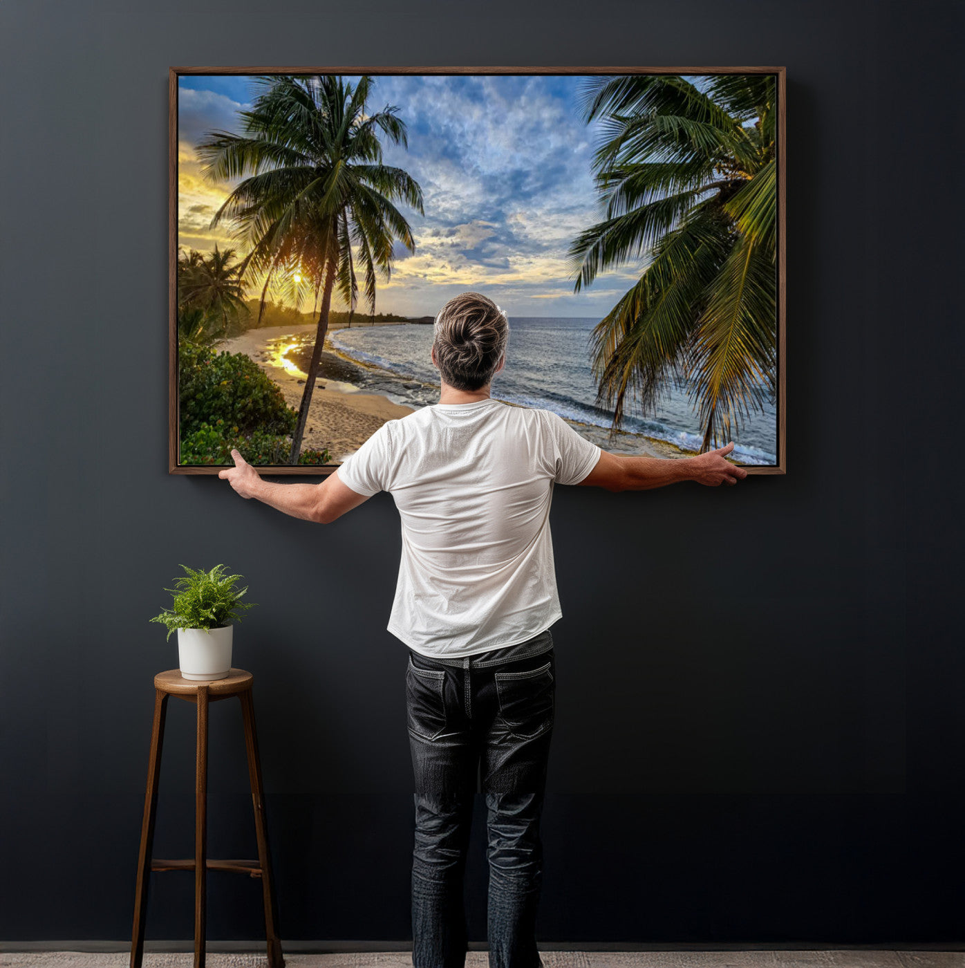 40002010-MGV-CV-36X24 - Mar Chiquita Beach Puerto Rico Canvas Wall Art, Manati Caribbean Coastal Photography Print, Tropical Ocean Sunset Decor