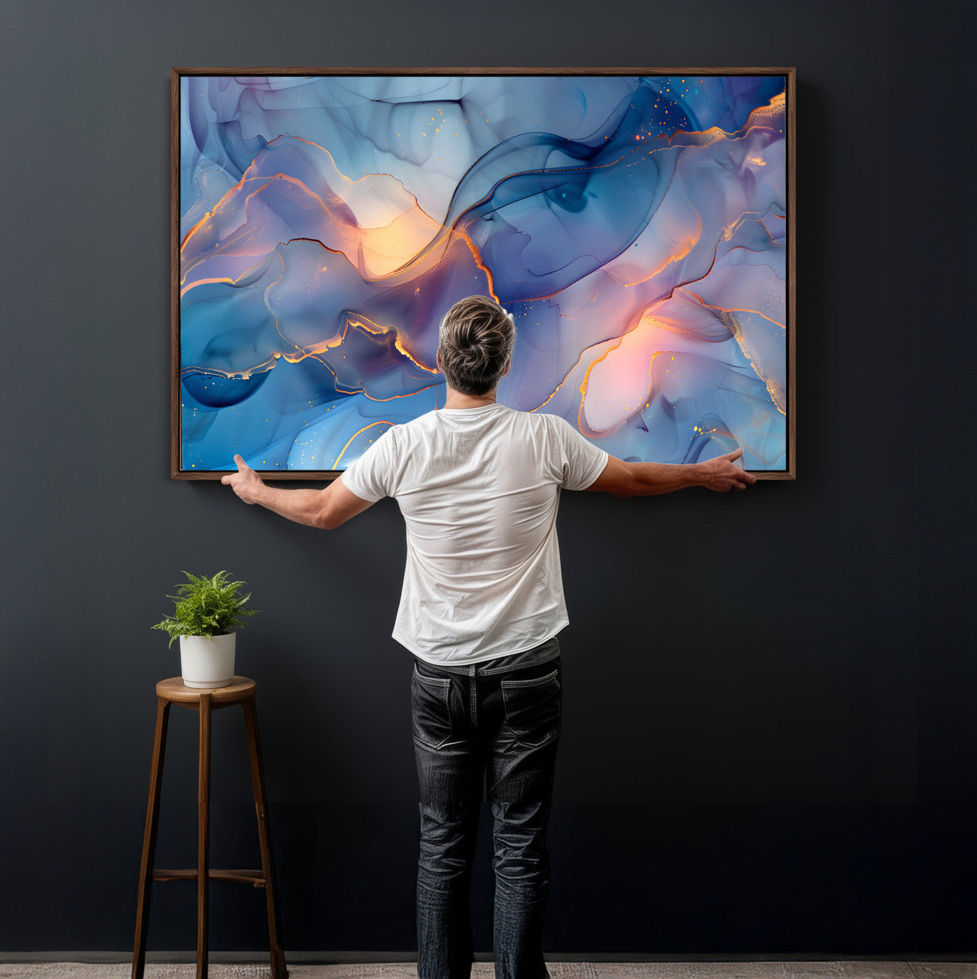 13710509-MGV-CV-36X24 - Colorful Abstract Canvas Wall Art Print, Vibrant Popup Color Art Print