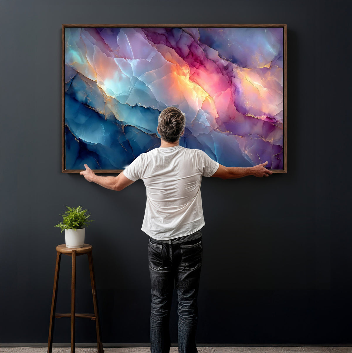 28163849-MGV-CV-36X24 - Colorful Abstract Canvas Wall Art Print, Vibrant Popup Color Art Print
