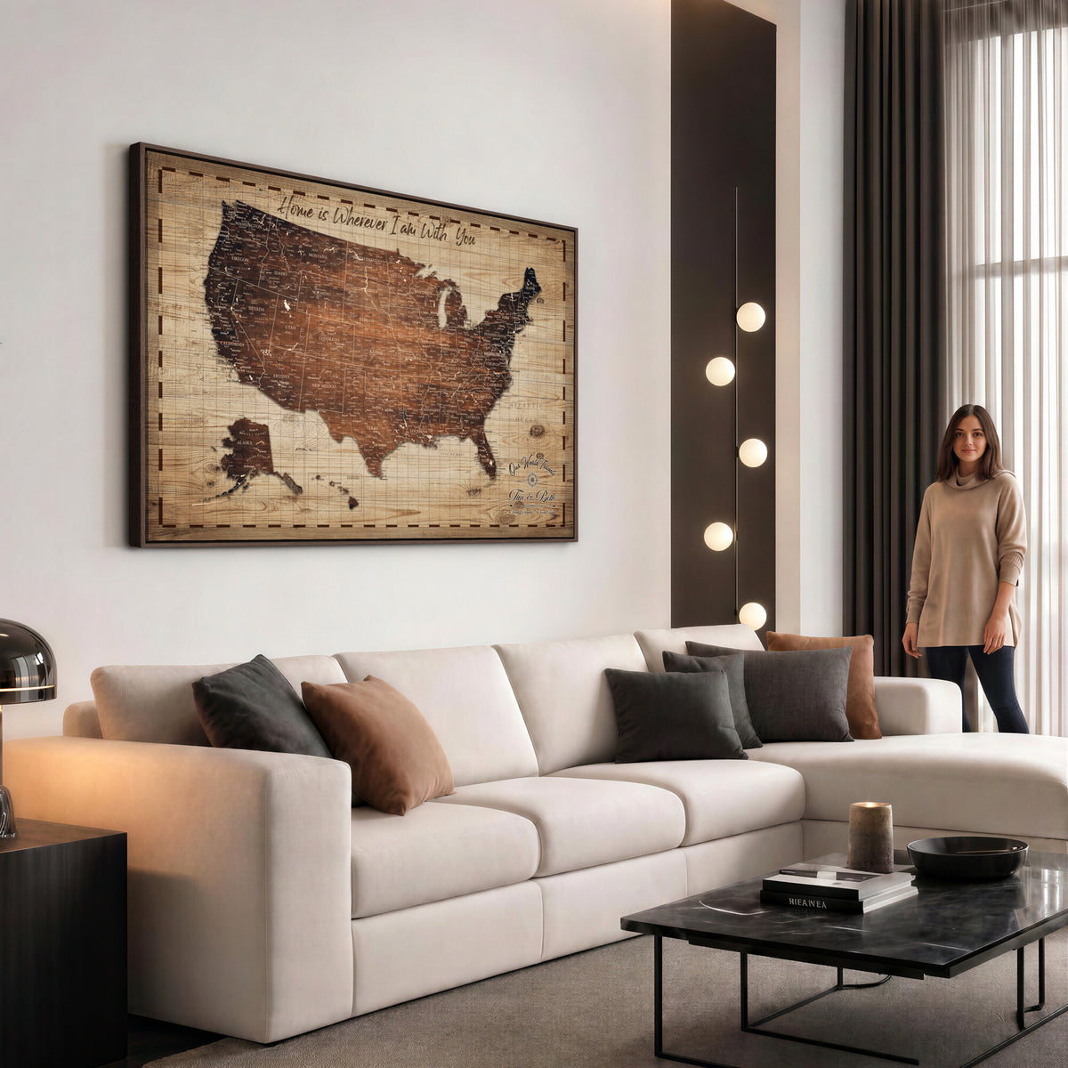 19102499U-MGV-CV-36X24 - Personalized USA Push Pin Travel Map Canvas for Adventure Wall Decor