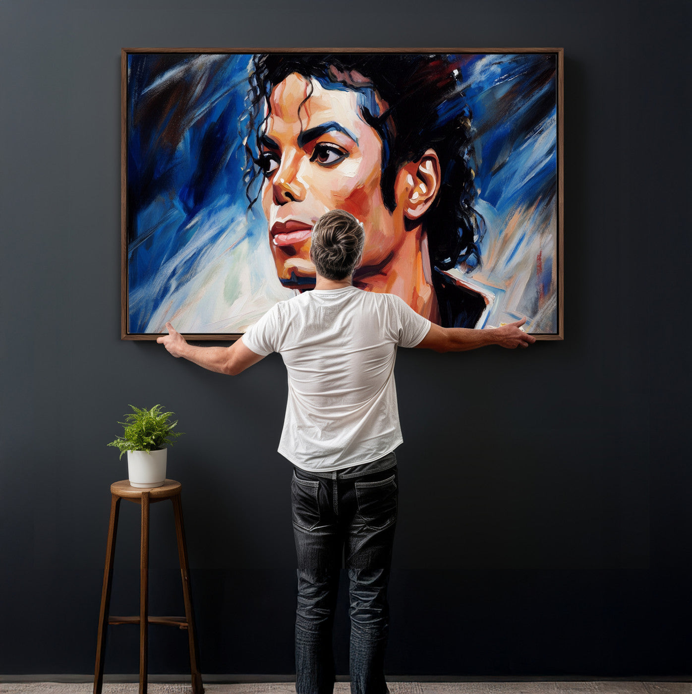 51466481-MGV-CV-36X24 - Abstract Michael Jackson Photo Wall Art Canvas Print
