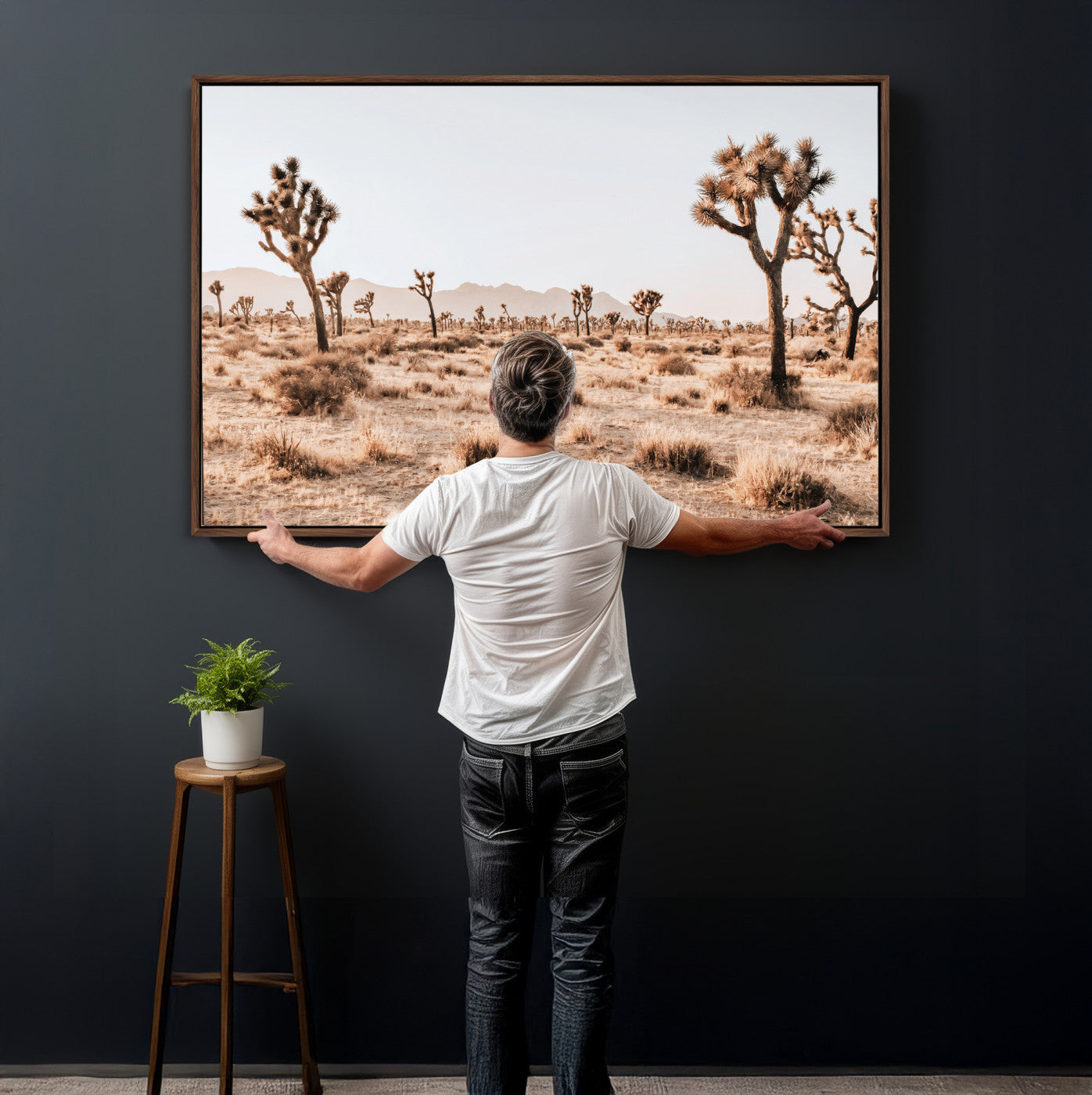 33549408-MGV-CV-36X24 - Joshua Tree Desert Canvas Wall Art Print - Desert Landscape Photography, Boho Southwest Wall Decor, Nature Canvas, Ready to Hang