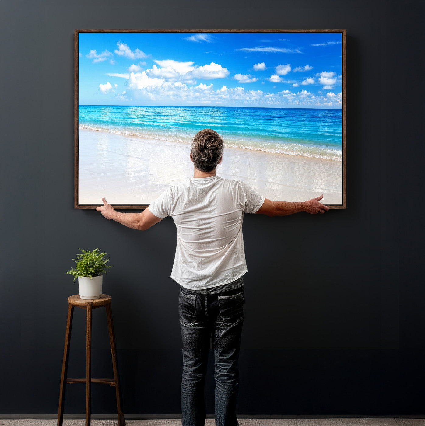 67491909-MGV-CV-36X24 - Tropical Beach Ocean Wall Art Canvas Print for Home Decor