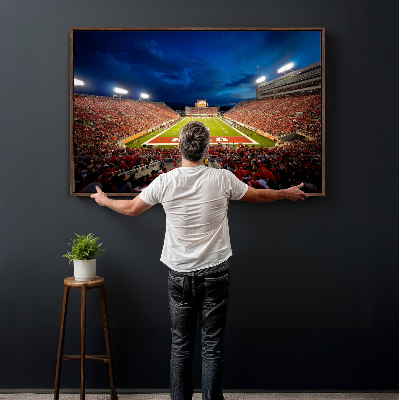 74019251-MGV-CV-36X24 - Rice-Eccles Stadium Wall Art Canvas Print - Utah Salt Lake City Stadium Print
