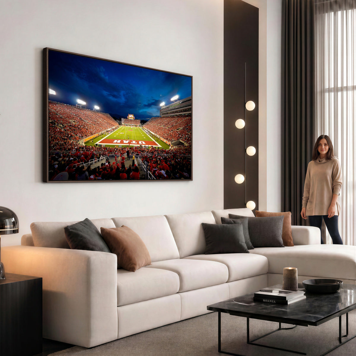74019251-MGV-CV-36X24 - Rice-Eccles Stadium Wall Art Canvas Print - Utah Salt Lake City Stadium Print