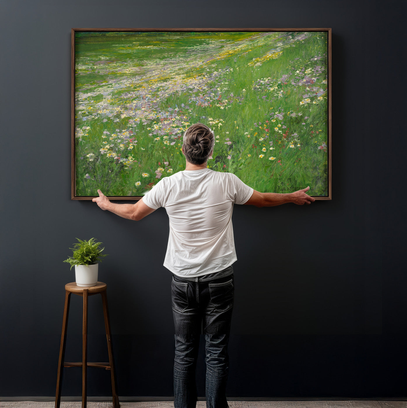 63535040-MGV-CV-36X24 - Alexander Koester Flower Meadow Canvas Wall Art, Vintage Landscape Print