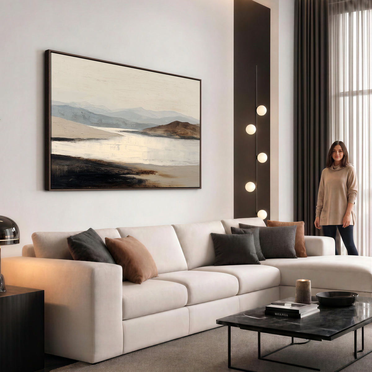 36873679-MGV-CV-36X24 - Modern Abstract Landscape Canvas Wall Art, Minimalist Nature Printing