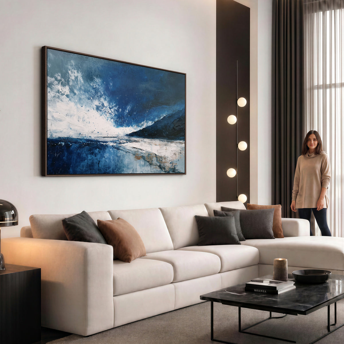76136620-MGV-CV-36X24 - Extra Large Abstract Wall Art Canvas Print