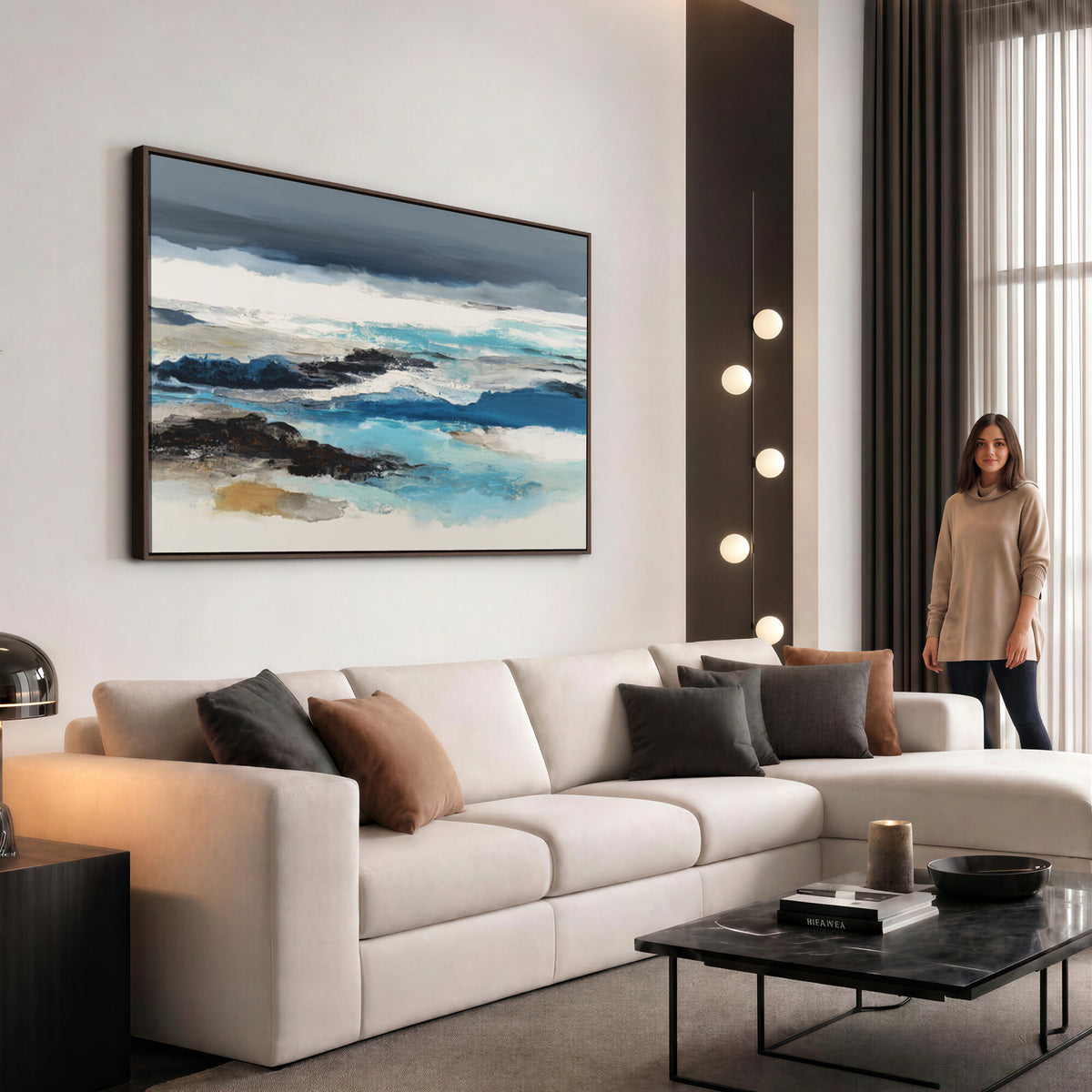53645131-MGV-CV-36X24 - Extra Large Abstract Wall Art Canvas Print