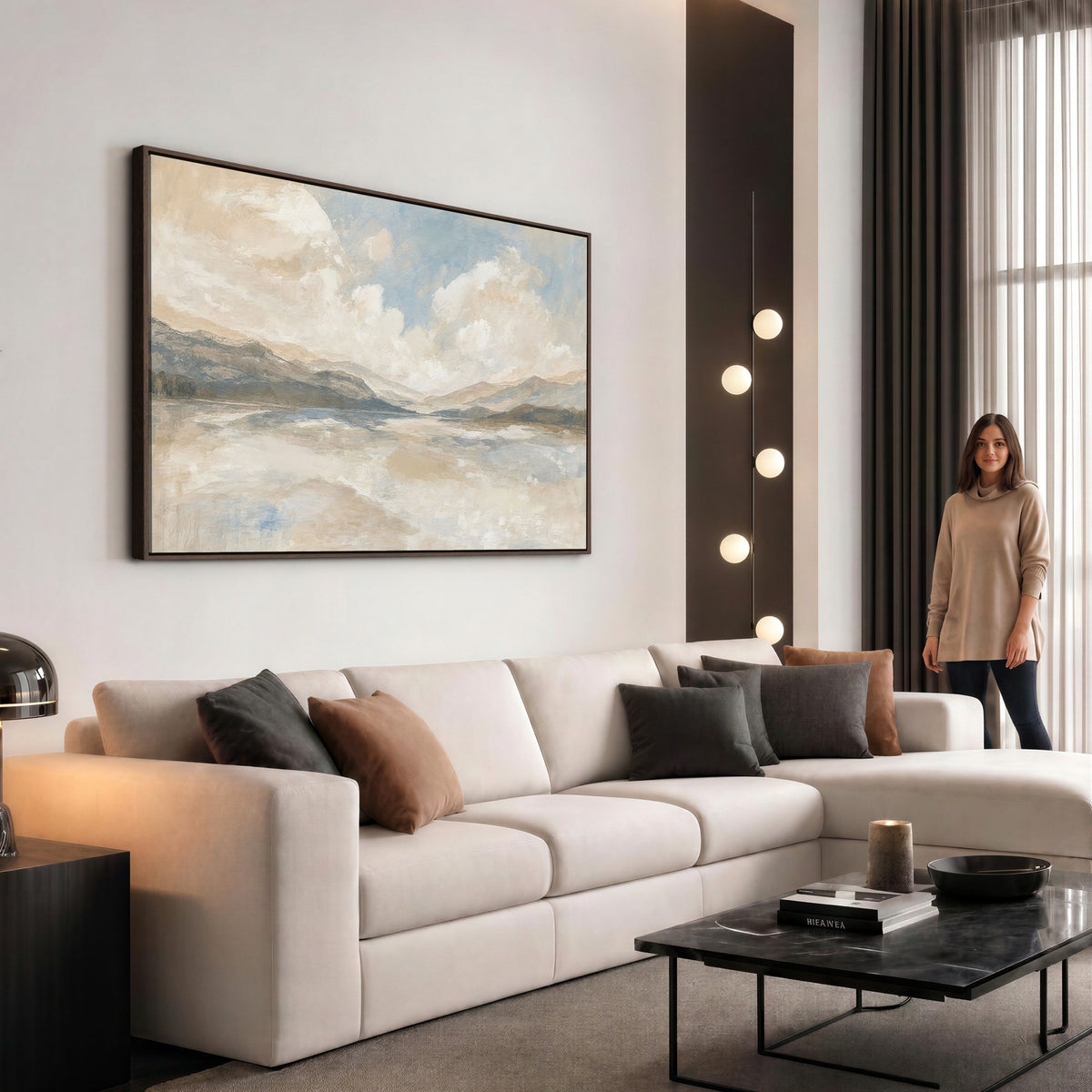 12998065-_Poster-30x20 - Serene Mountain and Lake Landscape Canvas Wall Art