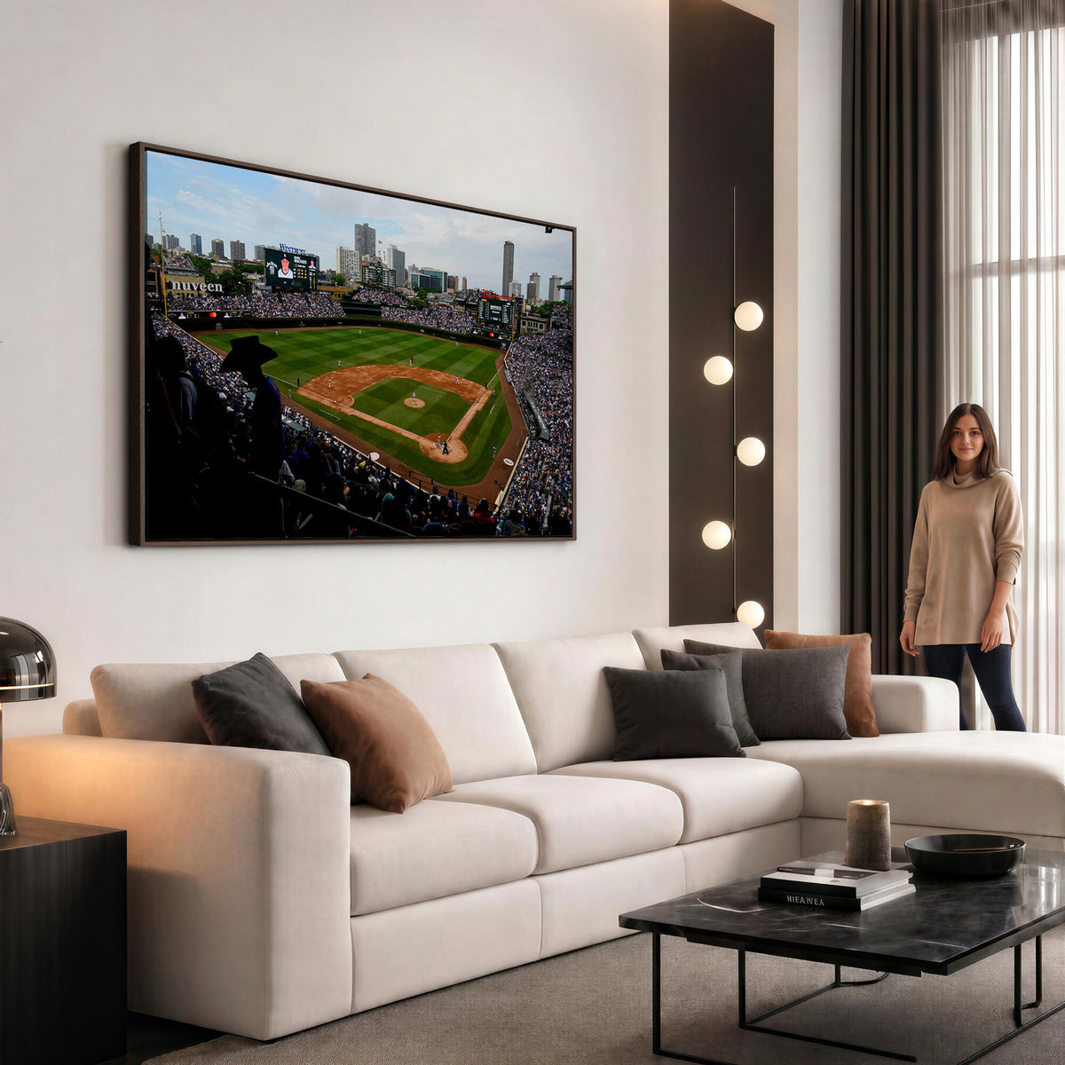 34859D-MGV-CV-36X24 - Chicago Cubs Baseball Team Print - Wrigley Field Stadium