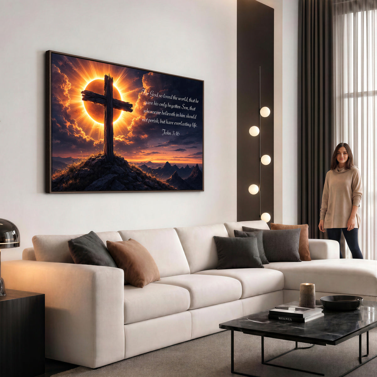 Custom Bible Verse Cross Canvas, Personalized Christian Wall Art