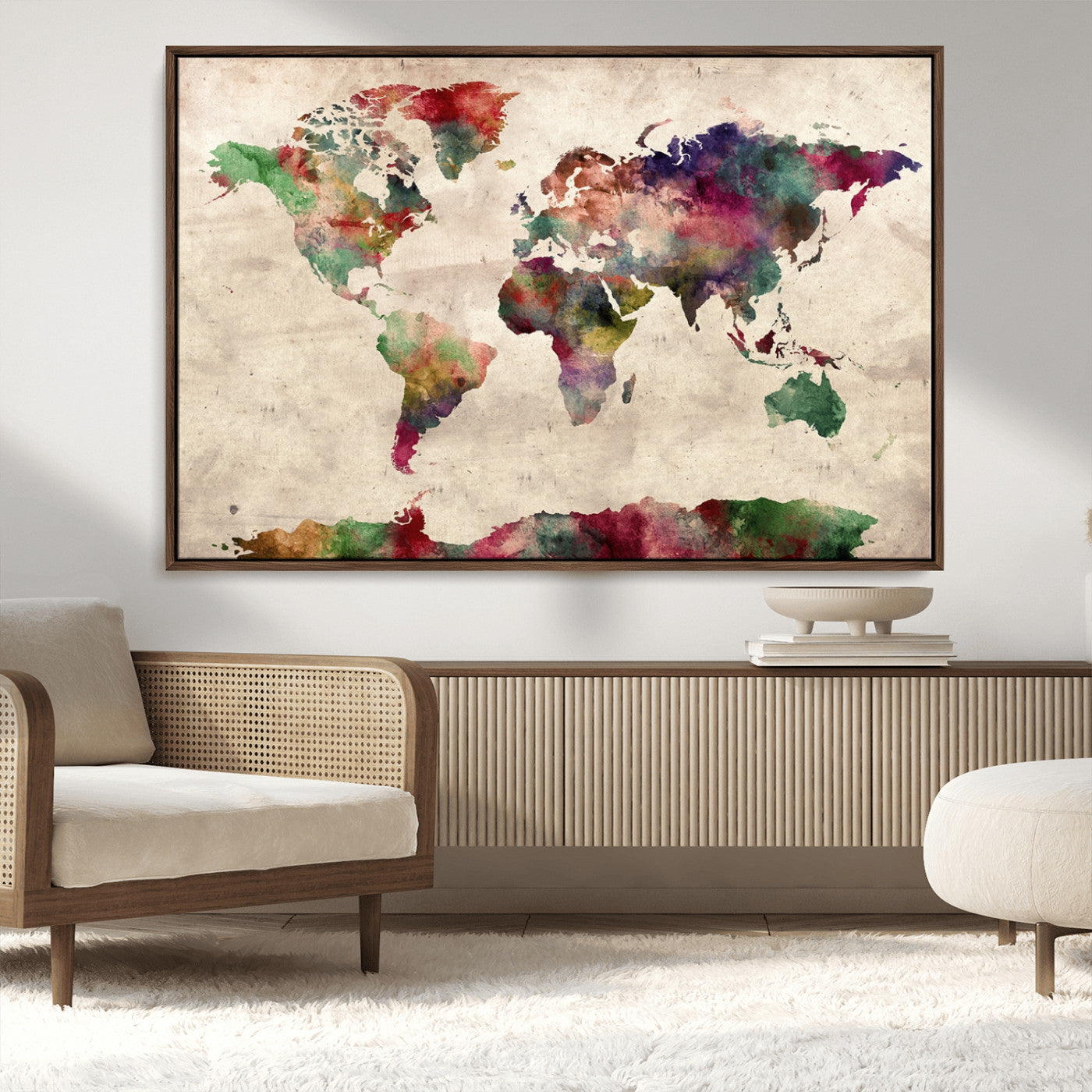MGV-FC-36X24 - World Map Wall Art Canvas Print for Home and Office Decor