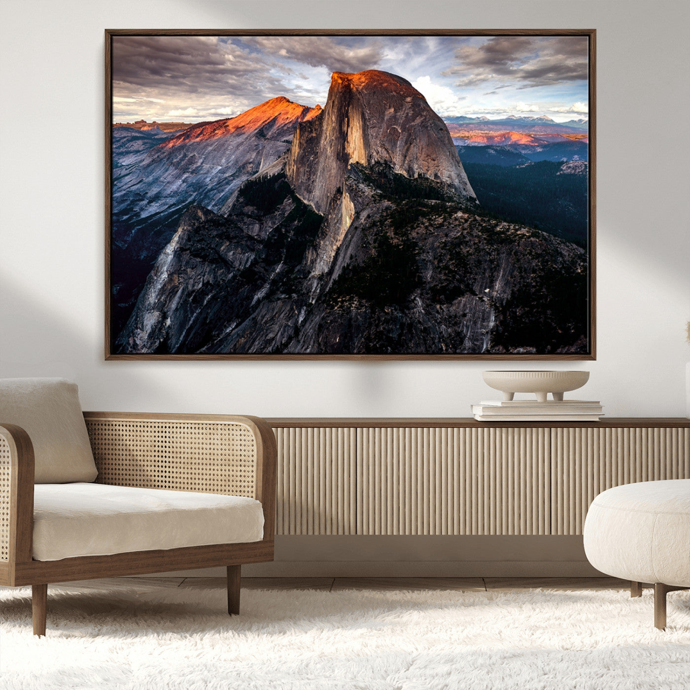 MGV-FC-36X24 - Half Dome Wall Art Print - Yosemite Majestic Triptych Landscape Print – National Park Nature Decor