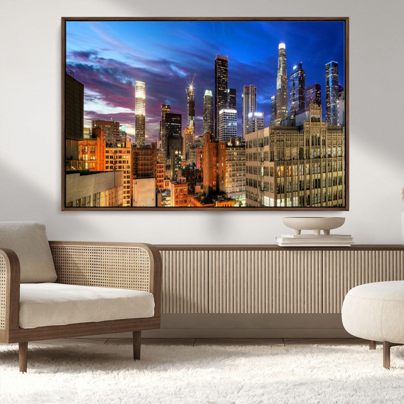 MGV-FC-36X24 - Los Angeles Night Wall Art Canvas Print