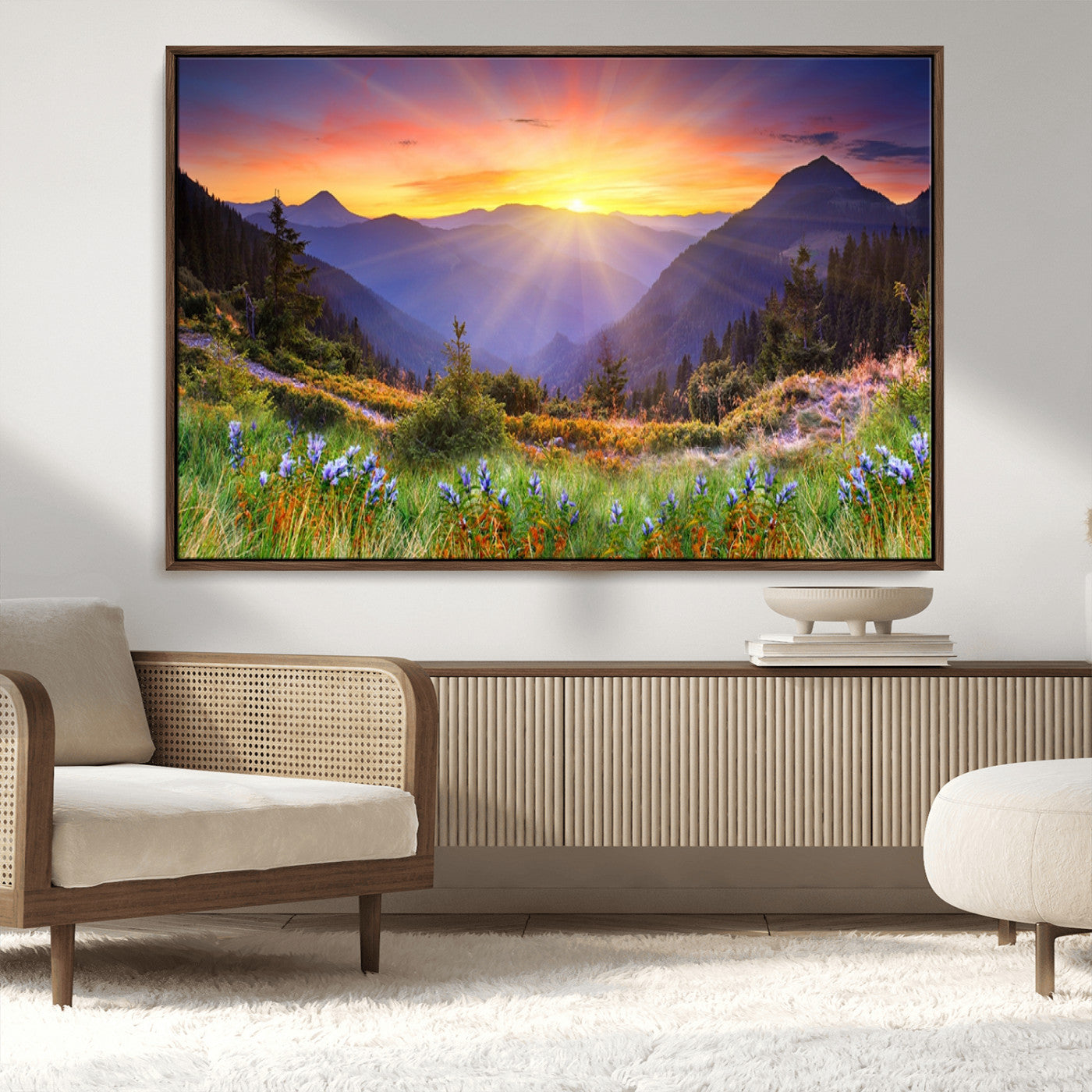 MGV-FC-36X24 - Mountain and Spring Wall Art Canvas Print