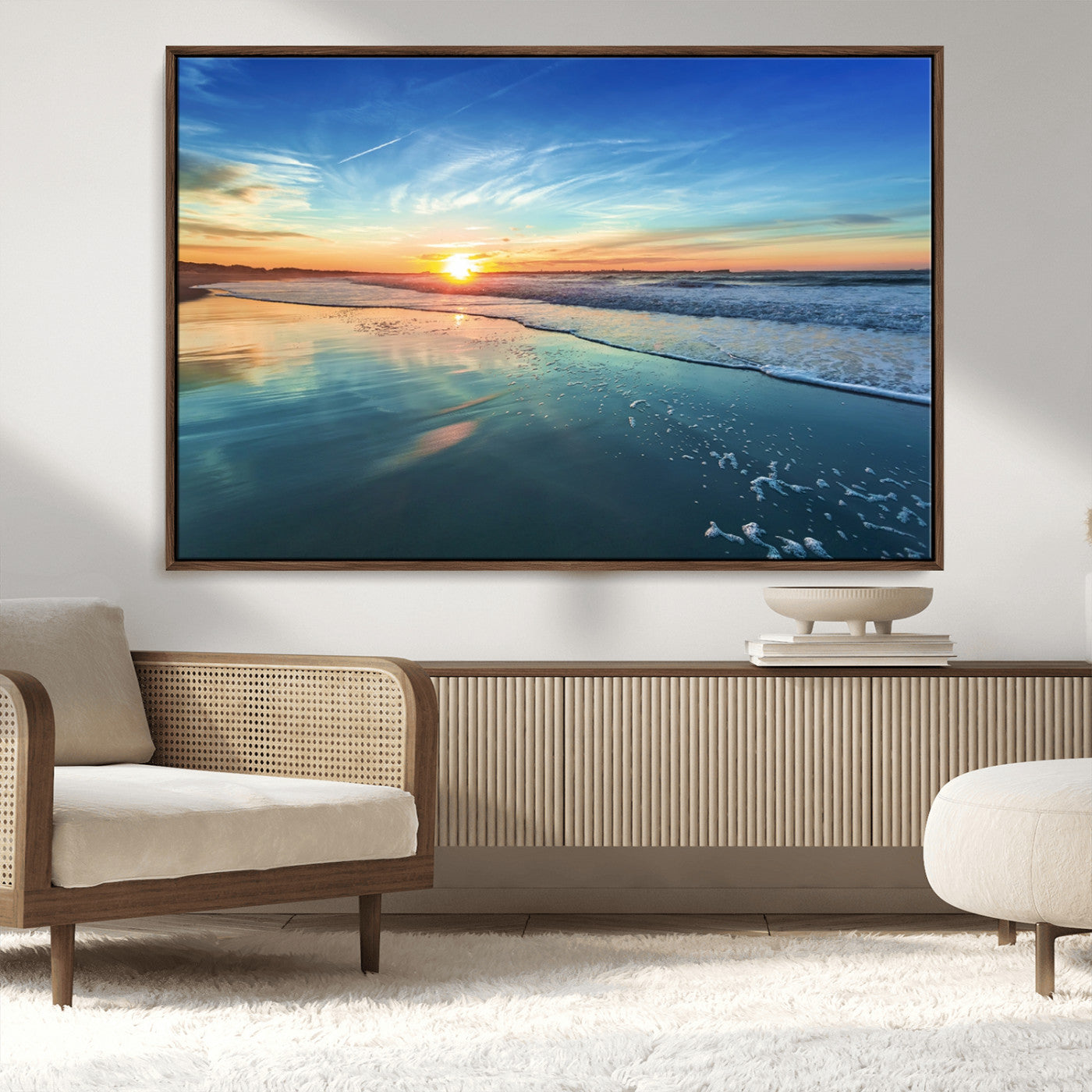 MGV-FC-36X24 - Blue Sky and Beach Wall Art Canvas Print
