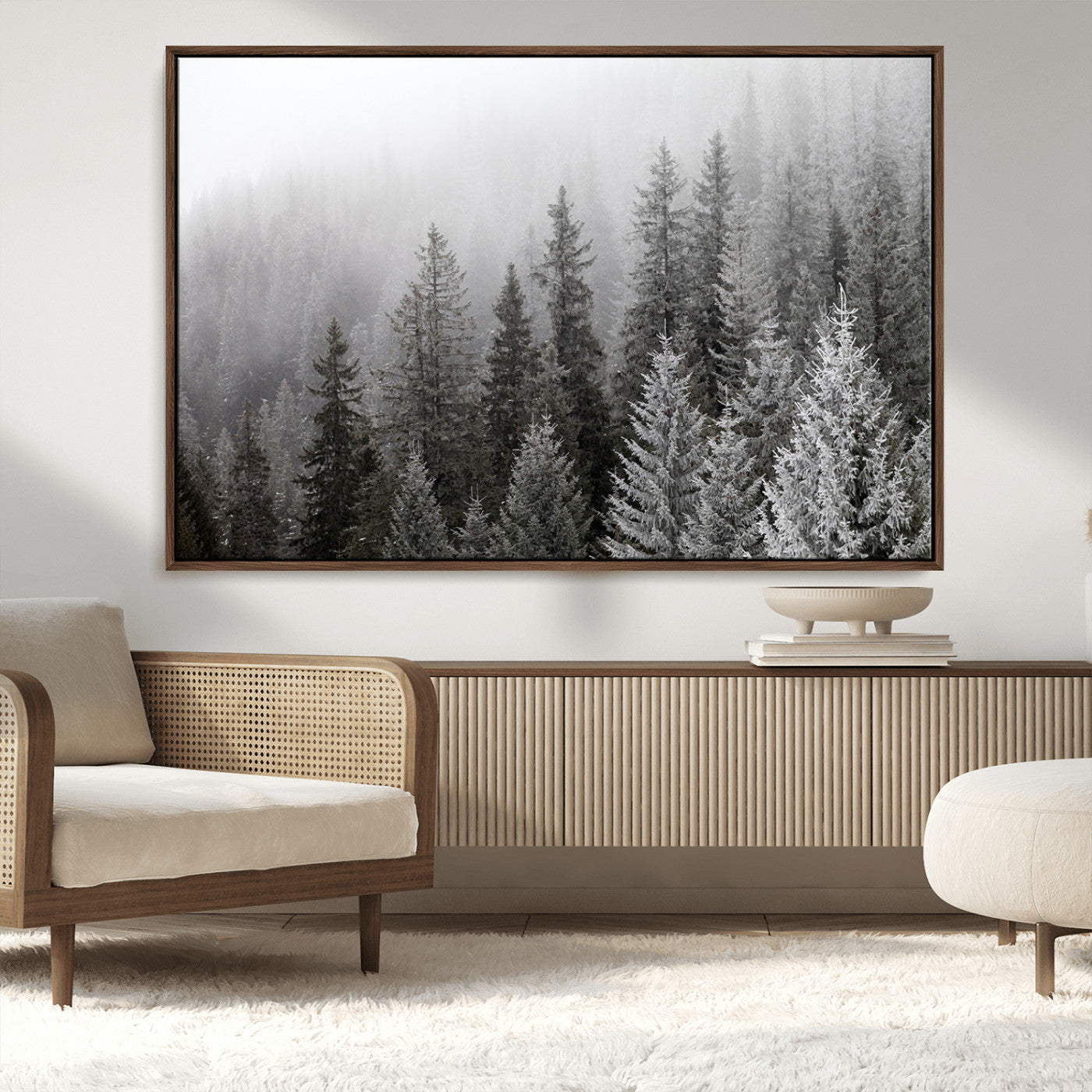 MGV-FC-36X24 - Big Foggy Forest and Misty Trees Forest Wall Art Canvas Print