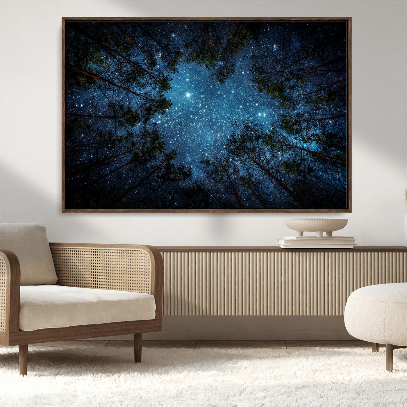 MGV-FC-36X24 - Forest and Stars Wall Art Canvas Print
