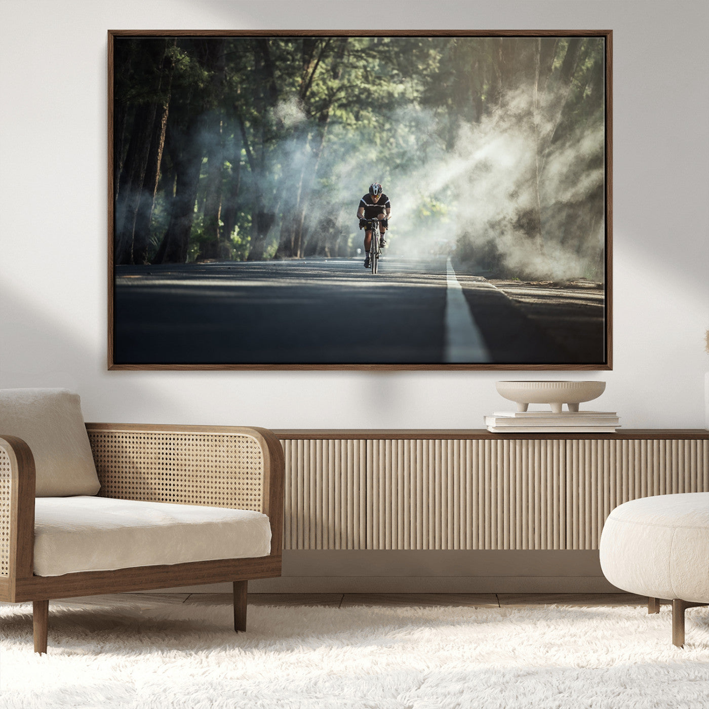 MGV-FC-36X24 - Cycling Road Bike in the Morning, Cycling Road Bike Canvas Print