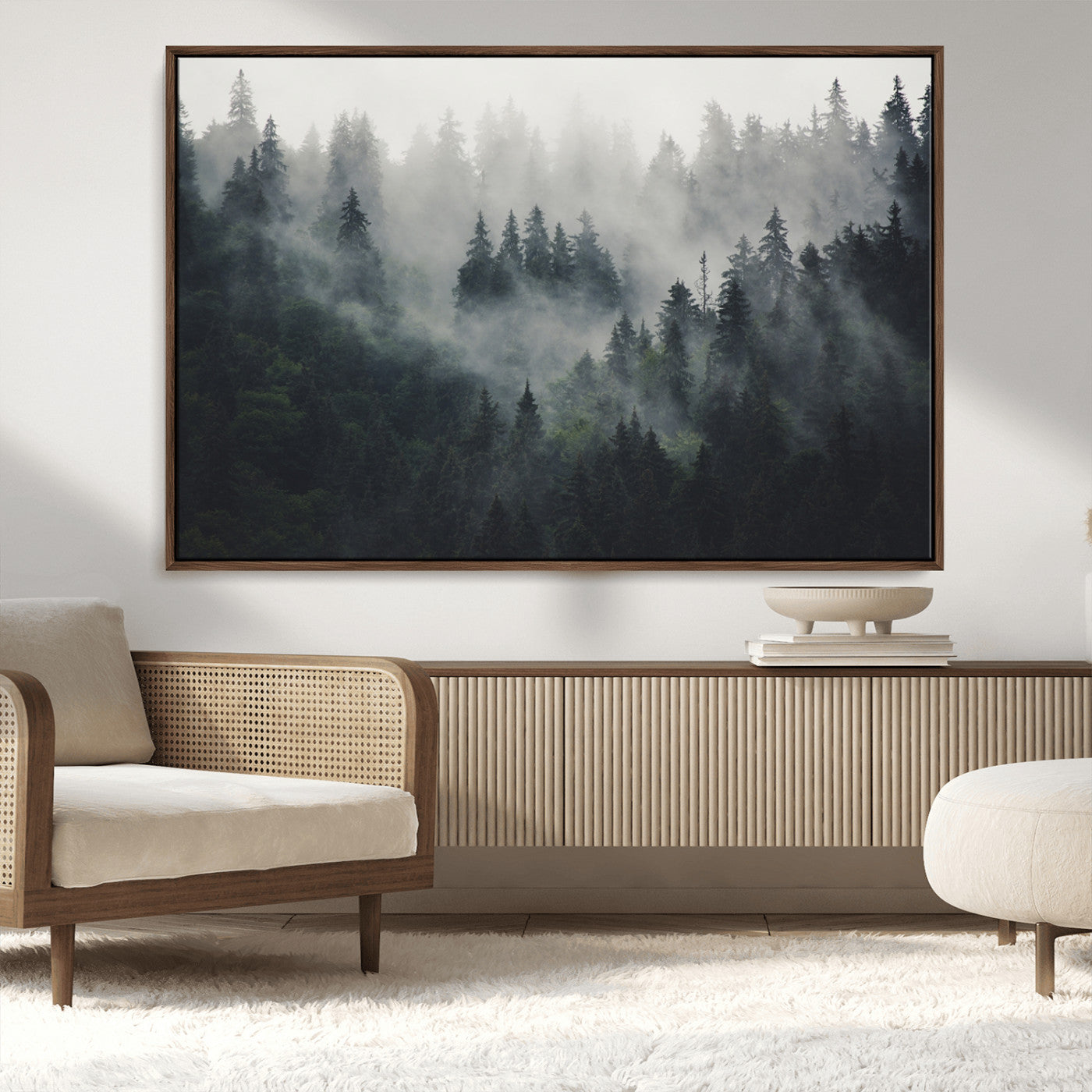 MGV-FC-36X24 - Nature Wall Decor - Serene Triptych Nature Print – Woodland Landscape Decor for Living Room or