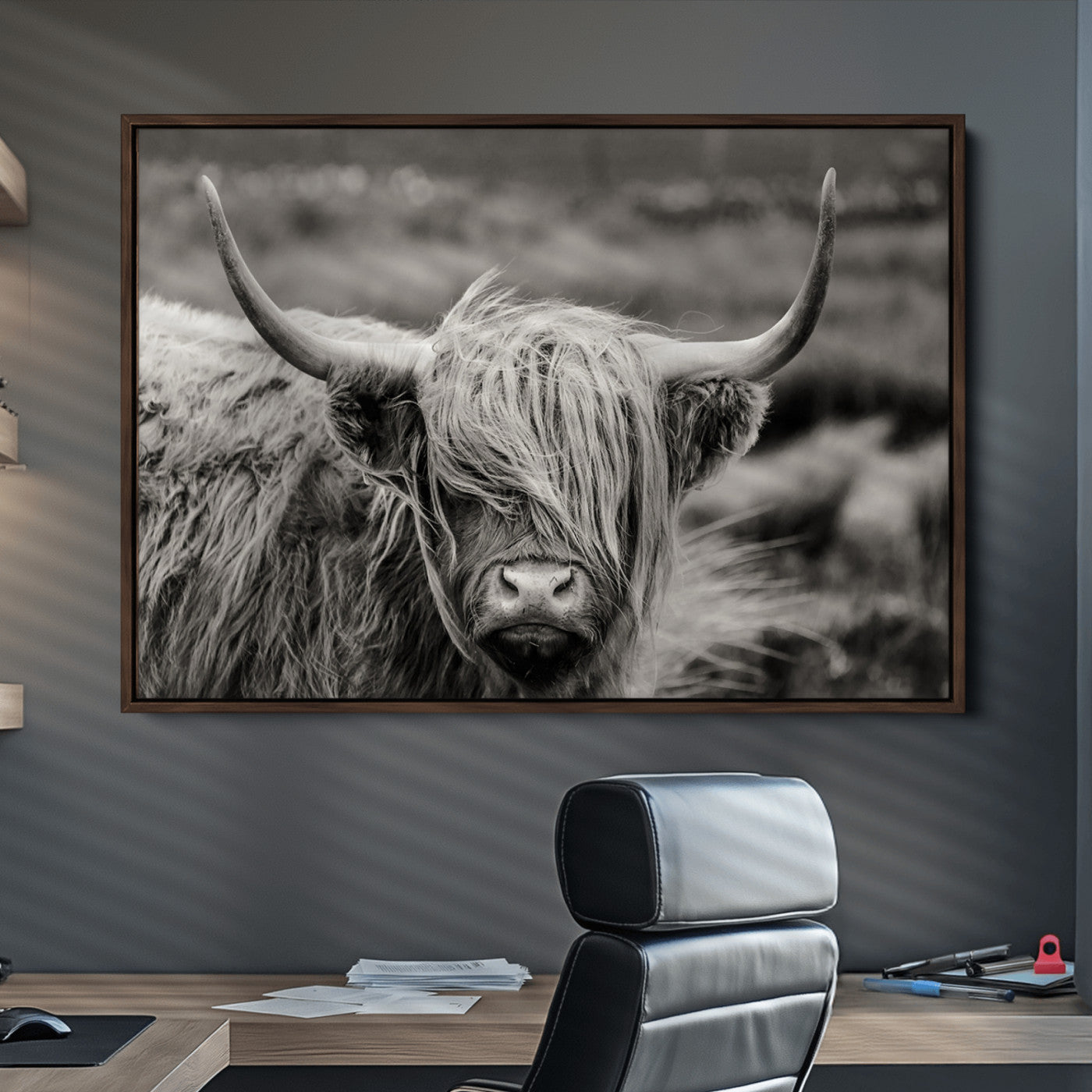 67365-MGV-CV-36X24-Cow Focus Canvas Wall Art Print