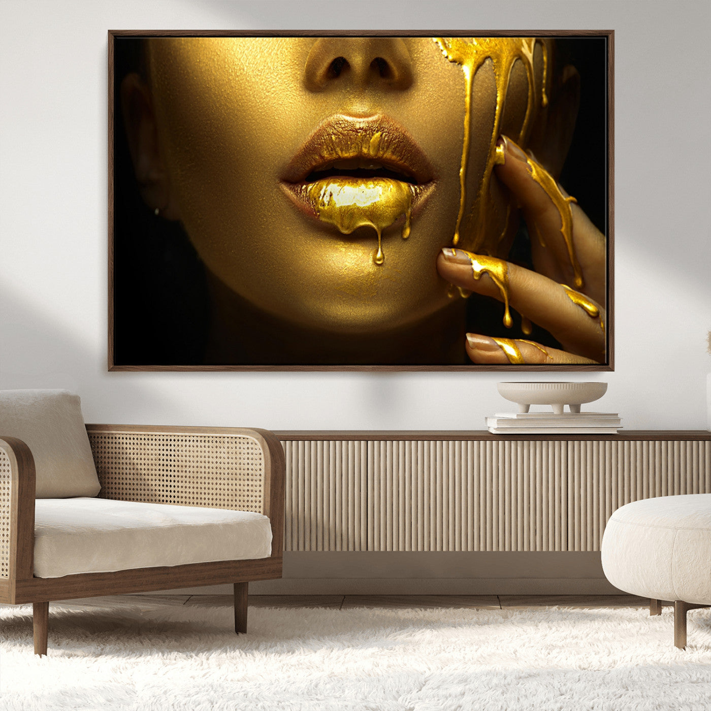 MGV-FC-36X24 - Gold and Women Wall Art Canvas Print