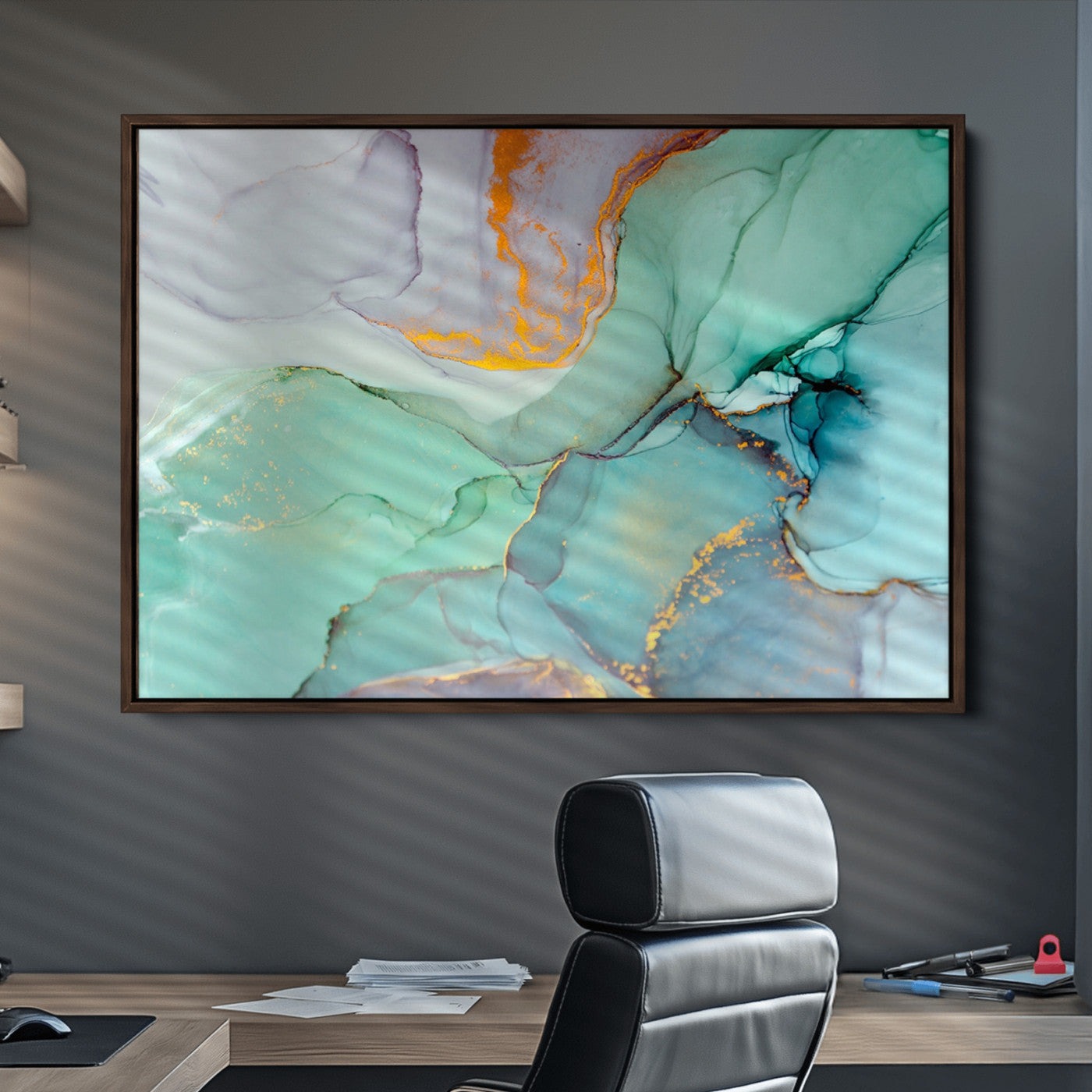 36934-MGV-CV-36X24-Colorful Marble Fluid Effect Canvas Wall Art Print
