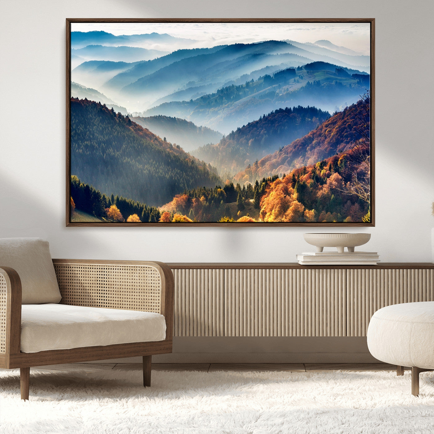 MGV-FC-36X24 - Mountains Forest Autumn Wall Art Canvas Print