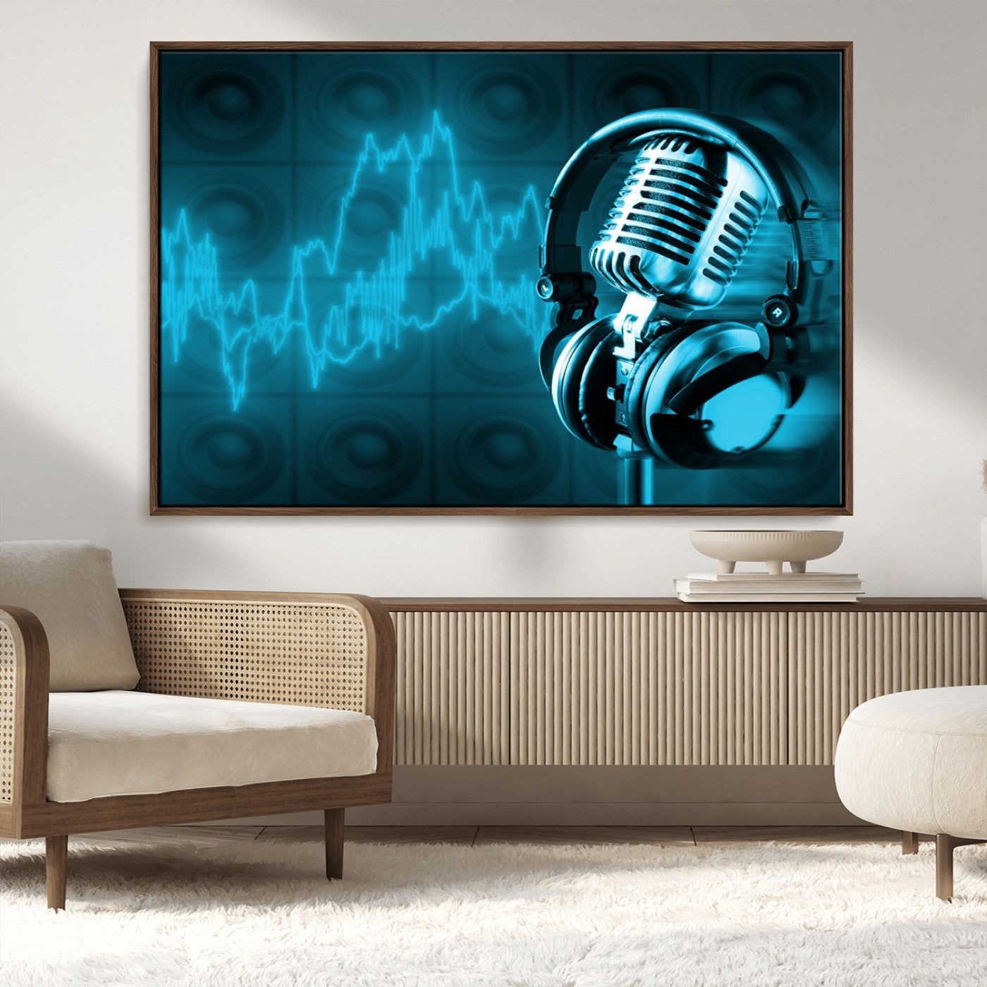 MGV-FC-36X24 - Music and Microphone Wall Art Canvas Print