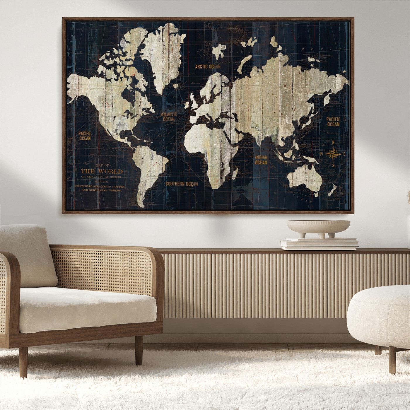 MGV-FC-36X24 - Push Pin World Map Canvas Print – Framed Wall Art for Couples to Track Their Travels – Anniversary