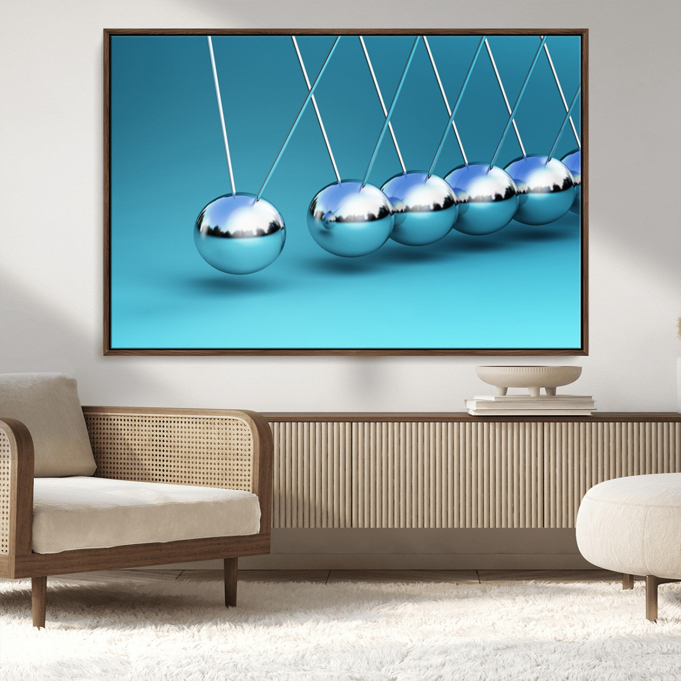 MGV-FC-36X24 - Wall Art Newton's Cradle Canvas Print, Framed Newton Cradle Canvas Print