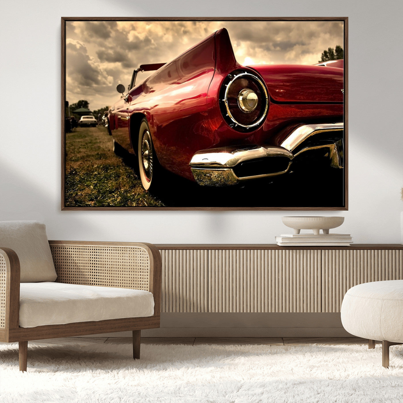 MGV-FC-36X24 - Red Classic Car Wall Art Canvas Print