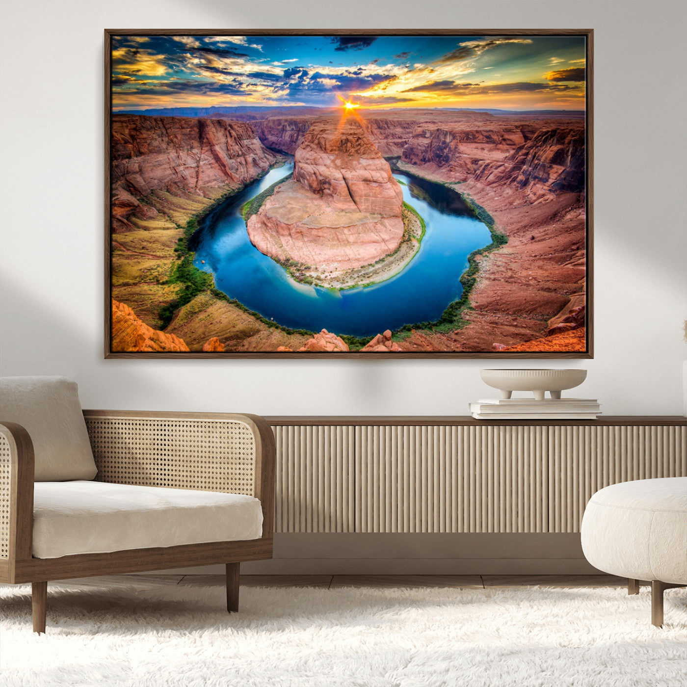 MGV-FC-36X24 - Sunset on the Horseshoe Bend Grand Canyon, Horseshoe Bend Grand Canyon Canvas Wall Art Print