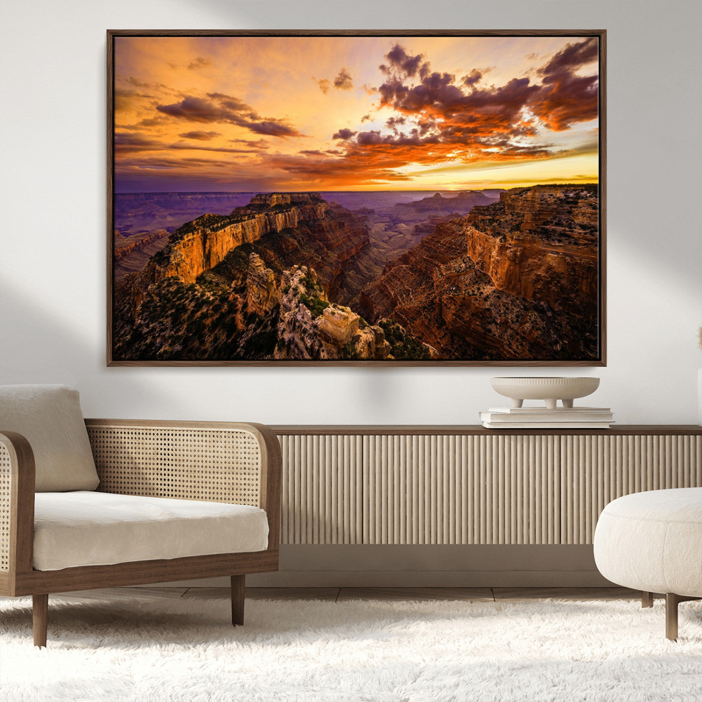 MGV-FC-36X24 - Mesmerizing Sunset from Grand Canyon Nal Park Wall Art, Grand Canyon Canvas Print
