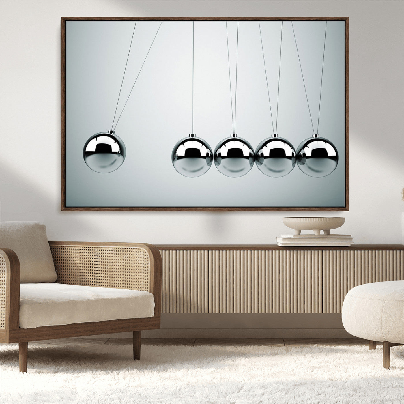 MGV-FC-36X24 - Newton's Cradle Wall Art Canvas Print, Framed Newton Cradle Wall Art